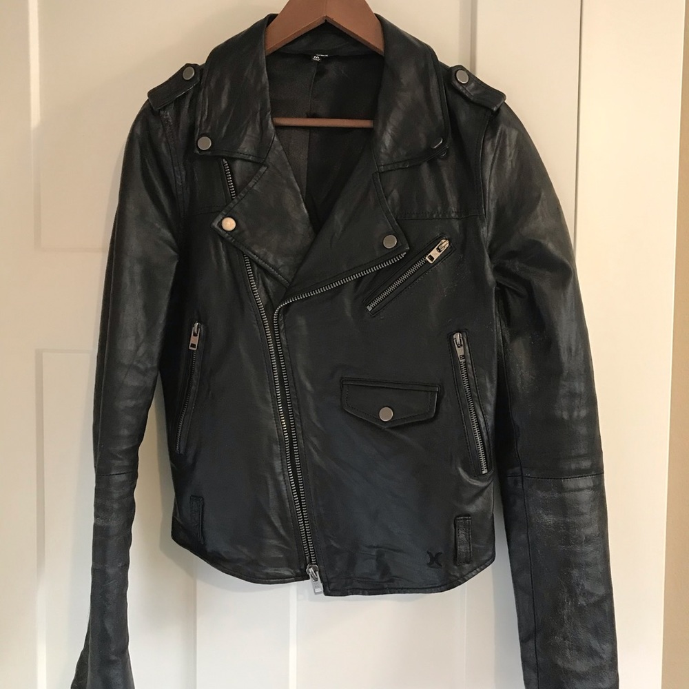 Hurley real leather Moto perfecto jacket size M